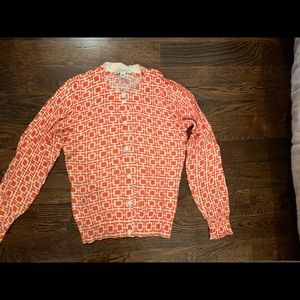 Orange patterned cardigan